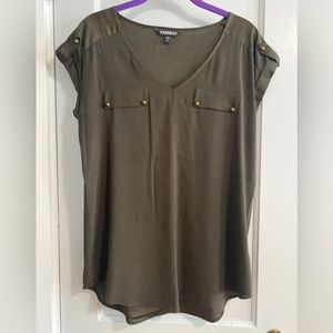Olive green express top